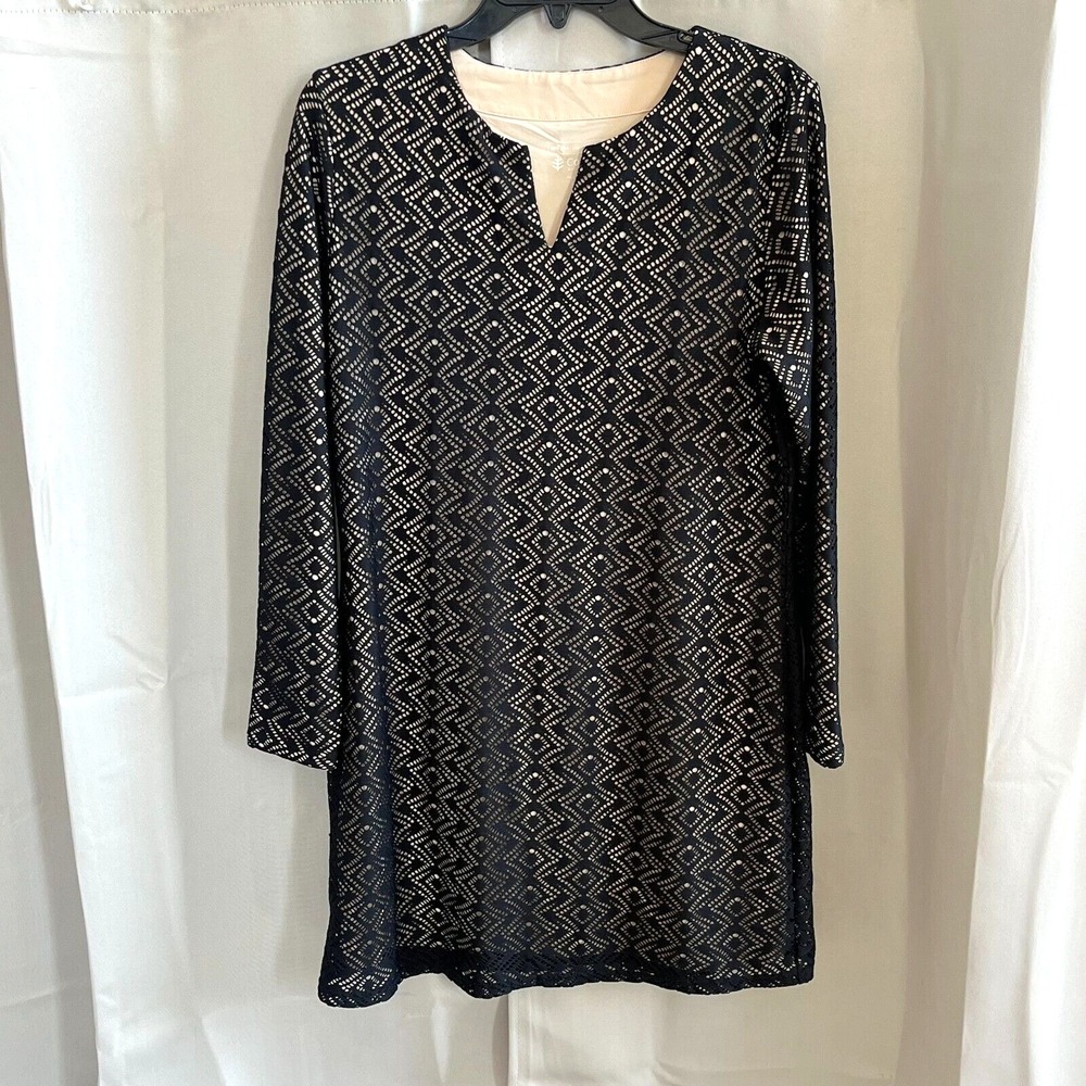 Coolibar Womens Swim Cover Up Small Black UPF 50+ Lace Beachy Whimsigoth 16868